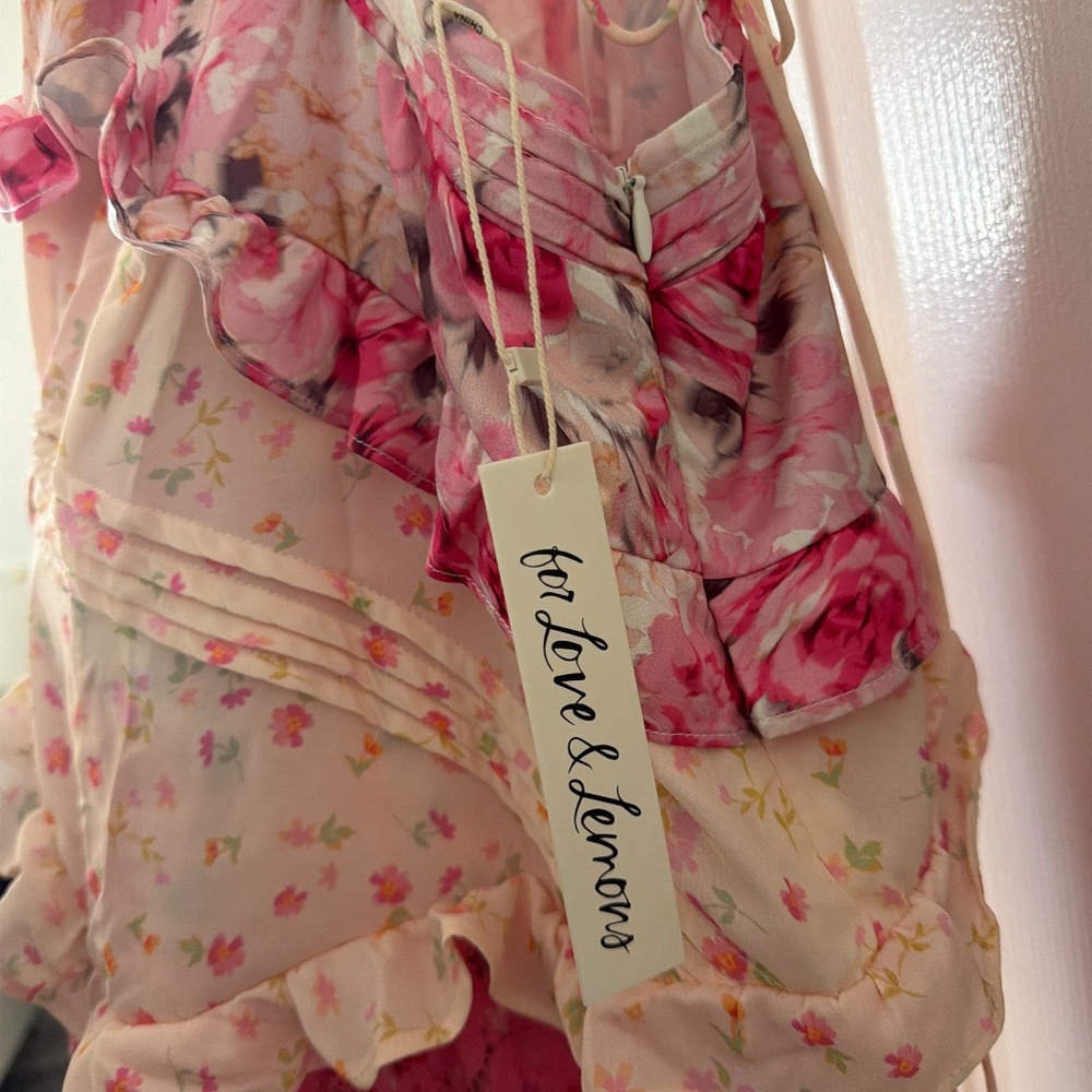 For Love & Lemons Rosalyn Maxi Dress XS / Coral - Picture 5 of 7